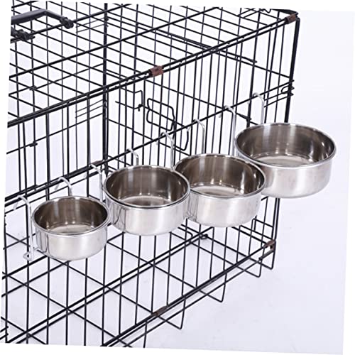  2 Sets Stainless Steel Hanging Bowl Bunny Water Bowl Birdcage Bird Feeder Stainless Steel Pet Tableware Bird Water Feeder Bird Cage Water Bowl Hanging Pet Bowl Small Bird Feeder