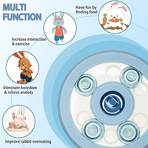  Small Animal Interactive Slow Feeder Ferret Foraging Toy Rabbit Treat Dispenser Hamsters Feeding Bowl Hide Game Toys For Rats Gerbils Bunny Hedgehog Chinchillas Dog Cat (Blue)