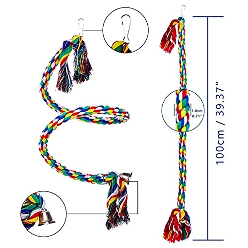  JYDQM 3Pcs/Set Pet Bird Toys Parrot Chew Grinding Claw Stand Perches Cage Cockatiel Parakeet Hanging Toy Parrot Rope