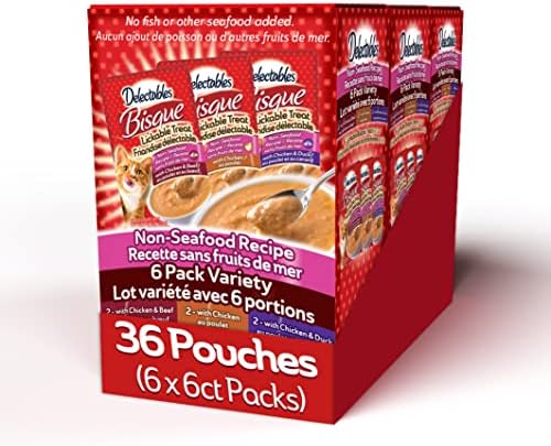  Delectables Bisque Non-Seafood Lickable Wet Cat Treats, Variety Pack, 12 Count (Pack Of 1)