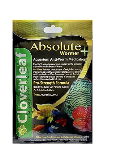  WORMER Plus - Freshwater And Saltwater Fish Powder Medication. Dewormer For Fish With Parasites And Flukes. 20G - Treats 2400 GALLONS