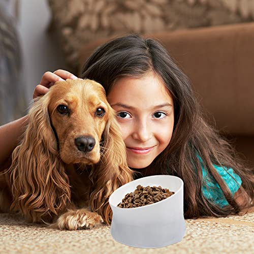  Pet Bowl Handmade Pet Bowl Ceramic Drinking Feeder Dog Dual- Use High Rise Bowl Non- Slip Food Container For Home Shop Pet Supplies (Grey)