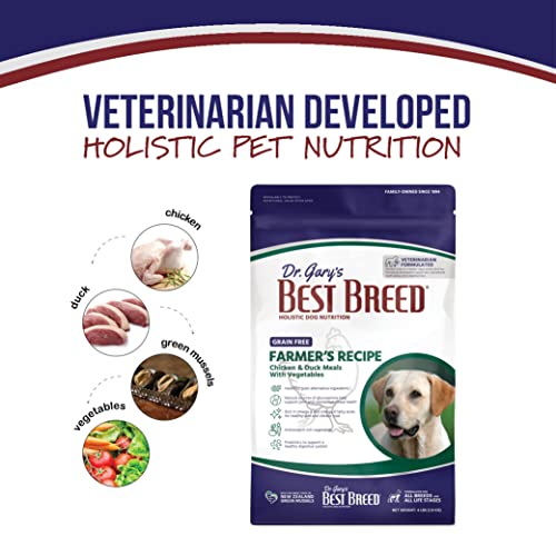  Best Breed Dr. Gary's Grain Free Farmer's Recipe Slow-Cooked In USA, Natural Dry Dog Food For All Breeds And Sizes, 4lbs.