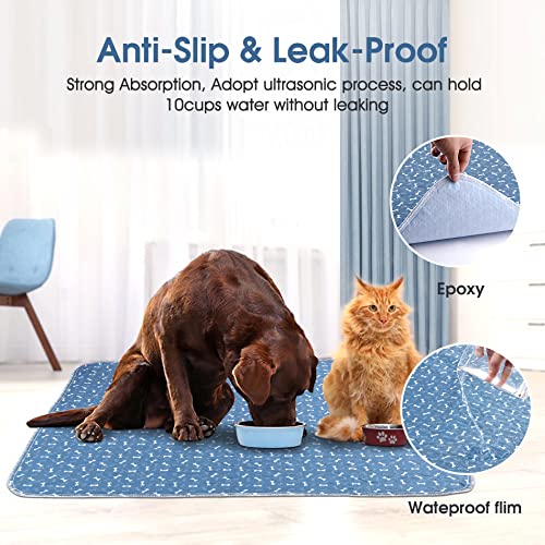  Pee Pads For Dogs Extra Large, 39"x27" Washable Puppy Pads Pet Traning Pads.Waterproof Reusable Dog Pee Pads With Anti-Skid Bottom Highly Absorbent ,for Guinea Pigs, Bunnies, Cats-Blue2pcs