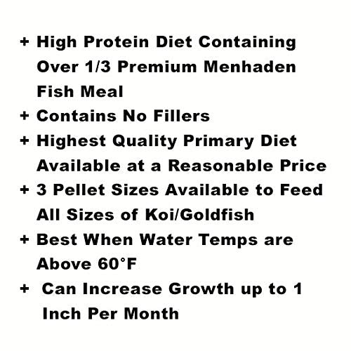  Blackwater Premium Koi And Goldfish Foods Max Growth Diet 5lb, Medium Pellet