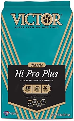  VICTOR Super Premium Dog Food – Hi-Pro Plus Dry Dog Food – 30% Protein, Gluten Free - For High Energy And Active Dogs & Puppies, 50lbs