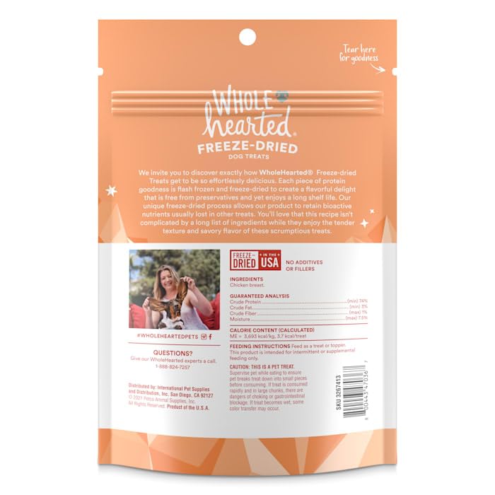  WholeHearted Chicken Breast Freeze-Dried Dog Treats, 3 Oz.