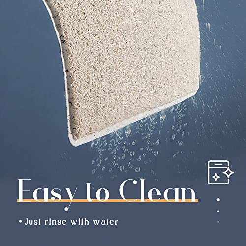 GENERIC Cat Litter Trapping Mat 23.6"x 15" For Cat Litter Box, Bathroom Mat, Bedroom Mat, Soft On Paws, Easy To Clean, Durable Cat Dog Bath Mat, Ripple Rug For Pet (Black Cat)