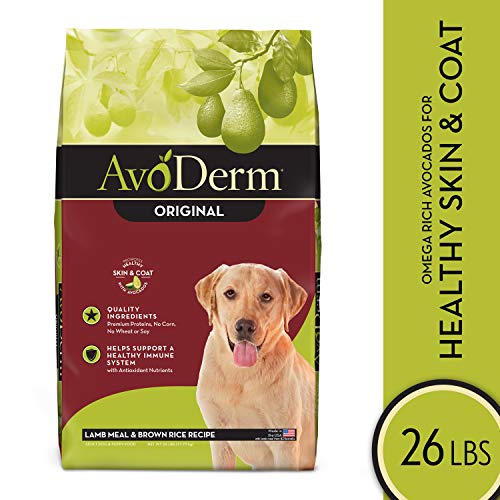  AvoDerm Natural Lamb Meal & Brown Rice Recipe Dry Dog Food, For Allergy Support, 26 Lb