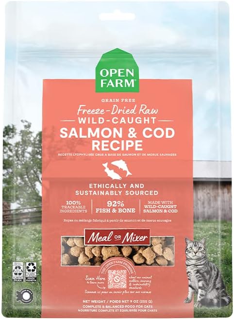  Open Farm Harvest Chicken Recipe Freeze Dried Raw Morsels For Cats, 9oz