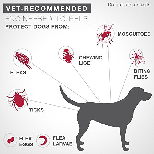  Advantix II Flea Drops,Tick Control K9 For 6-Month Dogs 21-55 Lbs (Red) 6 Doses