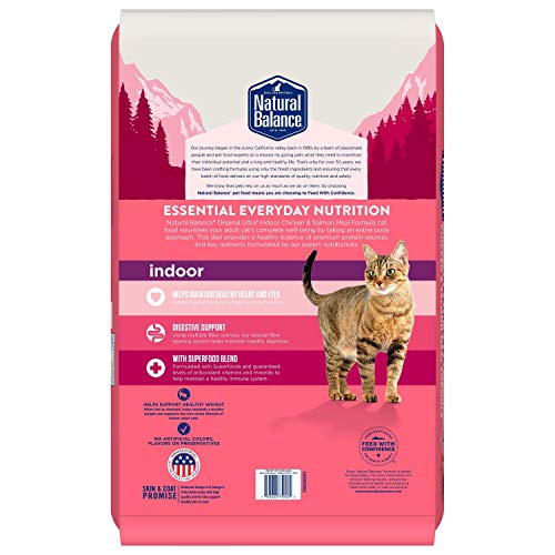  Natural Balance Original Ultra Indoor Chicken & Salmon Meal Cat Food, Dry Food For Indoor Adult Cats, 15-lb. Bag