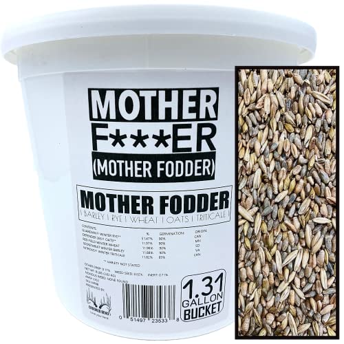  Crooked Bend Mother Fodder Blend, 8LB EcoPack, Grain Seeds For Bird Food & Growing Fresh Green Grass Sprouts To Feed Pet Rabbits, Cows, Horse, Chicken, Goat, Sheep, Quail, Dog, Cat, Duck & Tortoise