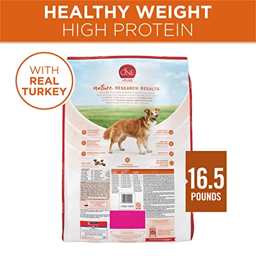  Purina ONE Plus Healthy Weight High-Protein Dog Food Dry Formula - 16.5 Lb. Bag