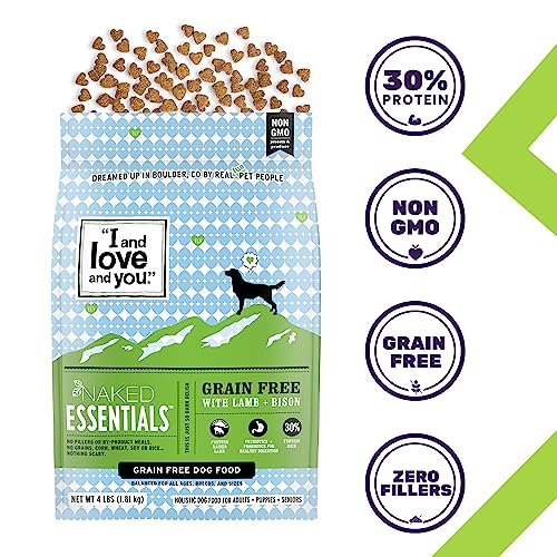  "I And Love And You" Trial Size Naked Essentials Lamb & Bison, Grain Free Dry Dog Food, 4 LB