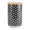  Bone Dry Lattice Collection Pet Bowl & Canister, Treat Canister, 4x6.5 Inches, Black