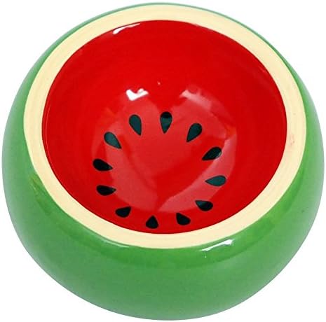  OMEM Hamster Food Bowl Ceramic Prevent Being Tipped Over Small Animal Water Dish For Guinea Pig Rodent Gerbil Cavy Hedgehog Feeding Bowl (Rainbow Stripe)