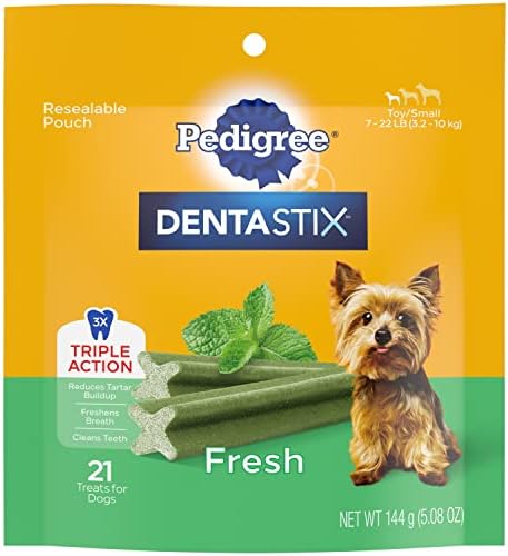  PEDIGREE DENTASTIX Dental Dog Treats For Toy/Small Dogs Fresh Flavor Dental Bones, 1.54 Lb. Value Pack (102 Treats)