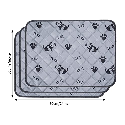  6 Pack Washable Dog Pee Pads 18x24 Inch, Reusable Puppy Training Pads Non-Slip Waterproof Potty Mat For Training, Travel, Whelping, Housebreaking, Incontinence (18x24 Inch)