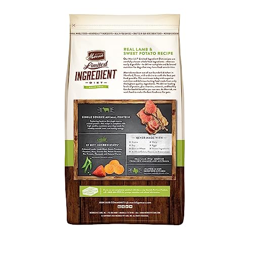  Merrick Limited Ingredient Diet Grain Free Dry Dog Food Real Lamb & Sweet Potato Recipe - 4 Lb. Bag