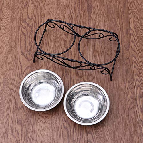  Dual Stainless Steel Dog Bowl Pet Water Food Feeder Bowl Dog Food Bowl Pet Bowl Size Small Pet Dog Utensils