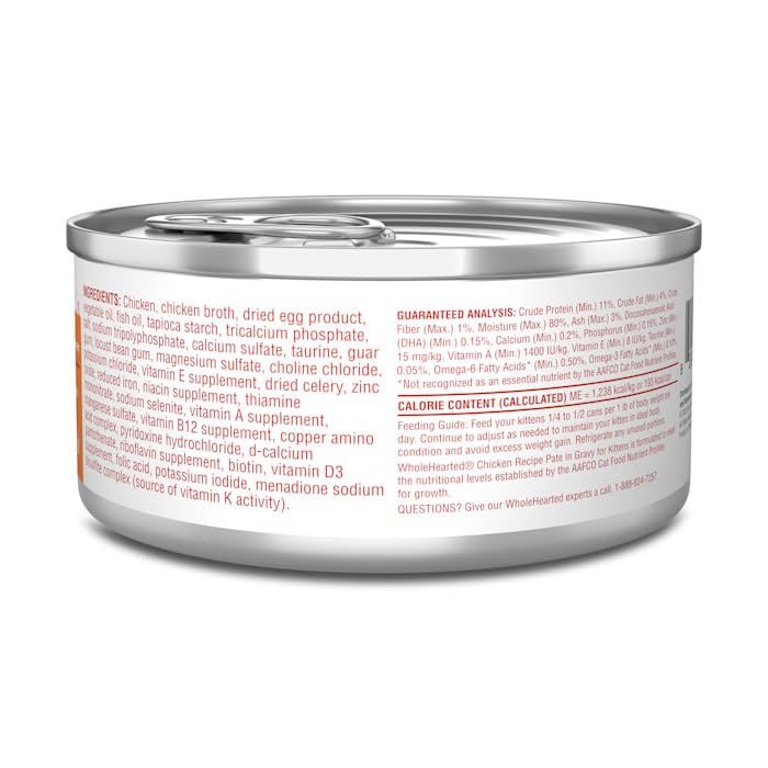  WholeHearted Grain Free Chicken Recipe Wet Food Pate For Kittens, 5.5 Oz., Case Of 12