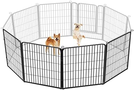  Jhsomdr 40" Outdoor Dog Fence Portable Dog Playpen For Small Medium Large Dogs, Dog Kennel Outdoor 28 Panels Pet Playpen Heavy Duty Dog Play Pens For Puppys Dog Fence For RV Camping