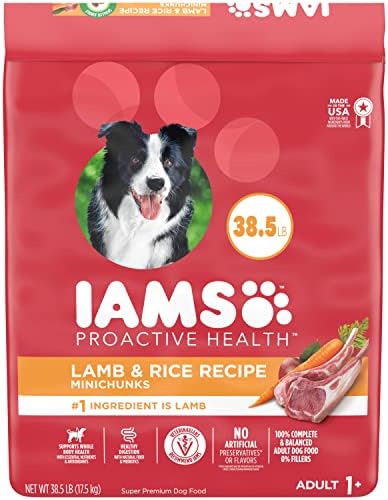  IAMS Minichunks Adult Dry Dog Food Lamb & Rice Recipe Dog Kibble, 38.5 Lb. Bag