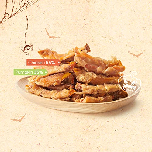  Jungle Calling Natural Chicken Wrapped Pumpkin Dog Treats, Rawhide Free Healthy Chews For Puppy, Gluten And Grain Free Dog Snacks, 11oz