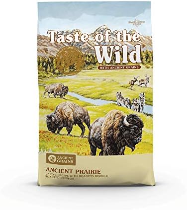  Taste Of The Wild High Prairie Canine Grain-Free Recipe With Roasted Bison And Venison Adult Dry Dog Food, Made With High Protein From Real Meat And Guaranteed Nutrients And Probiotics 28lb