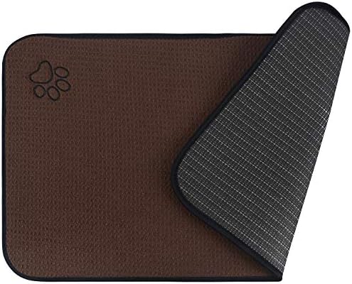  Sinland Microfiber Pet Bowl Mat Dish Drying Mat With Anti-Skid Backing 14.2Inch X 24Inch Grey