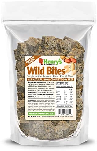  Henry’s Wild Bites – Nutritionally Complete Food For Squirrels, Flying Squirrels, And Chipmunks, 18 Ounces