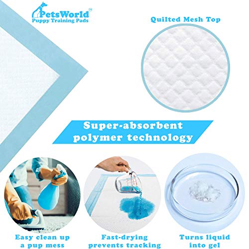  PETSWORLD Extra Large Potty Pads For Dogs, Odor Eliminating 30" X 36", 300 Count Pee Pads For Pets, Gigantic XL Dog Pads, 5 Layer Ultra Absorbent Technology, Leak Proof Training Pads For Dogs & Cats