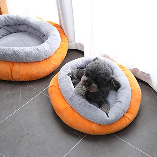  SONGBIRDTH Cat Round Litter Pad Small Dog Winter Sleeping Mat Anti-Slip Cattery Pet Supply,Breathable Cotton Blend,Removable Easy To Clean Sky Blue S