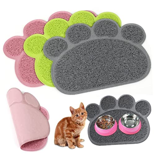  Washable Rugs 3pcs Shape Non- Feeding Control Bowl *cm Placemat Scatter Paw Puppy Pet Kitten Food Cat Dish Matswaterproof Dog Litter Soft PVC Water Rug Mat Washable Rug