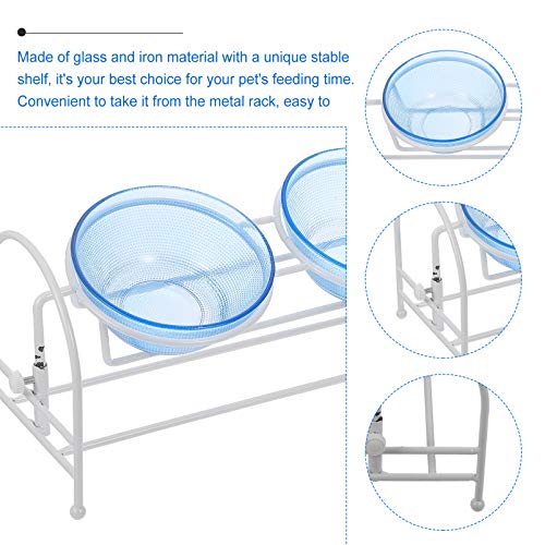  POPETPOP Puppy Feeder Dog Food Feeder Dog Cat Food Bowl With Adjustable Stand Glass Pet Water Bowl Kitten Food Bowl Dish Cat Feeder Pet Supplies For Cat Dog Puppy Feeder Dog Food Feeder