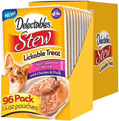  Hartz Delectables Non-Seafood Stew Lickable Wet Cat Treats, Chicken & Duck, 1.4 Ounce (Pack Of 12)