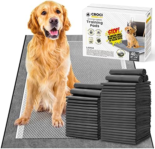  CROCI XXL 30"x36" Charcoal Pads For Dogs, Odor-Control Carbon Pee Pads For Dogs Absorbs Up To 10 Cups Of Liquid, 6-Layer Leak-Proof & Quick Dry Dog Training Pads, Disposable (35 Counts)