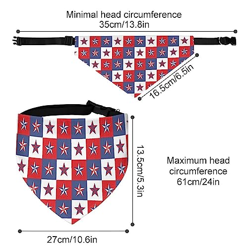GENERIC Stars Geometric Grid Vintage Pet Bandana Collar - Scarf Collar - Art Dog Bandana Minimal Head Cicumference