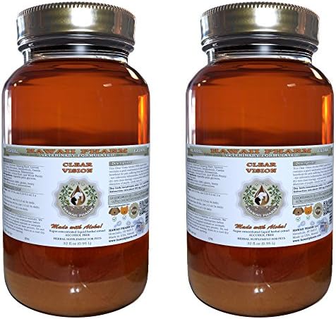  HawaiiPharm Clear Vision, Veterinary Natural Alcohol-Free Liquid Extract, Pet Herbal Supplement 2 Oz