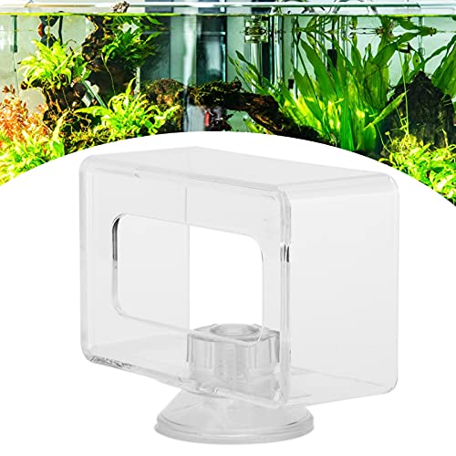  ESAAH Fish Food Feeding Ring Fish Safe Floating Food Feeder Square Transparent With Cup For Aquarium Fish Tank (Size : S 6x10x4cm)