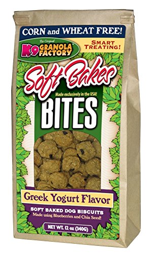  K9 Granola Factory Soft Bakes Bites Greek Yogurt Flavor Dog Biscuits, 12 Ounce Bag