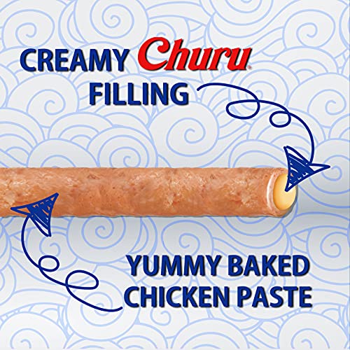  INABA Churu Rolls For Dogs, Grain-Free, Soft/Chewy Baked Chicken Wrapped Churu Filled Dog Treats, 0.42 Ounces Each Stick| 24 Stick Treats Total (8 Sticks Per Pack), 3 Flavor Variety Pack (24 Sticks)