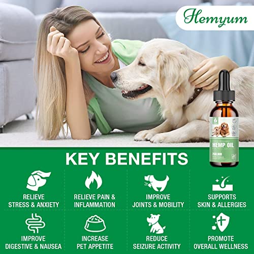  (3-Pack) Hemp Oil For Dogs And Cats, Max Strength Pets Hemp Drops - Anxiety Pain Support Pet Joint, Hip And Skin Health Supplement - Dog Cat Organic Hemp Oils, Non-GMO, Made In USA, Omega Fatty Acids
