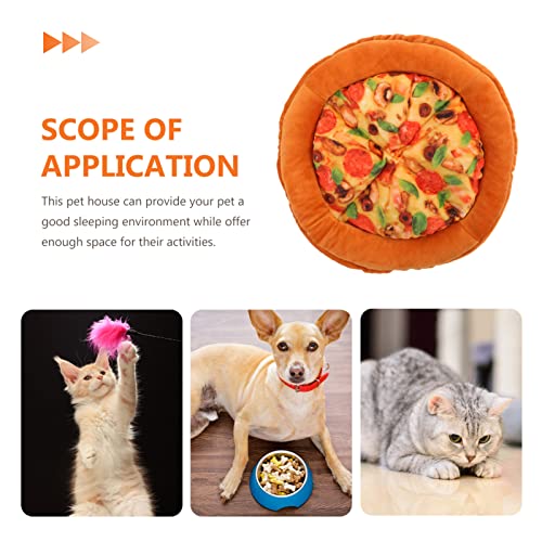  Plushes Outdoor Toys Cat Bed Indoor Cat Sleeping Mat Pizza Shaped Cat Cushion Soft Warm Dog Bed Round Bed Mats Pet Mattress Crate Pad Creative Pets Supplies Outdoor Playset