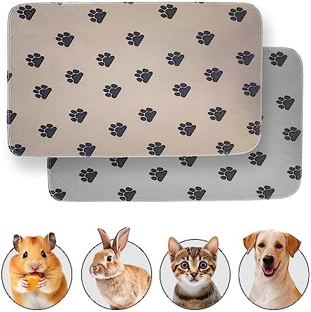  JT Pet Guinea Pig Cage Liner - Pack Of 4 Washable Pee Pads For Dogs, Smooth Fleece Guinea Pig Bedding For Cage & Crates, Reusable & Waterproof Puppy Pee Pads - 36x24 Inches, Plaid