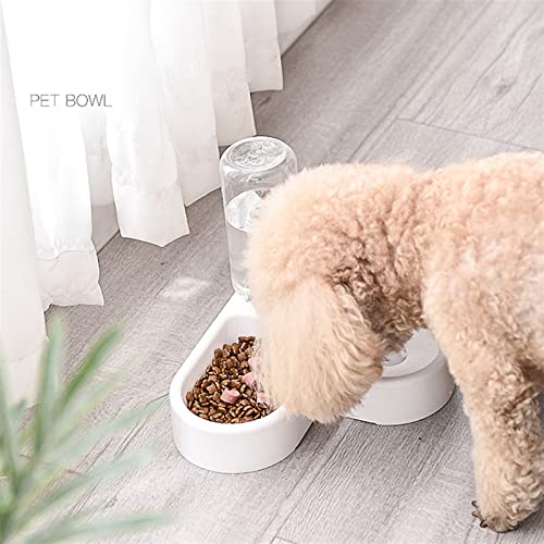 AACARB Cat Water Dispenser, Pet Dog Feeder Bowl Automatic Drinker Love Double Bowls For Small Dogs Cat Wall Corner Food Bowl 500ml Bottle Drinking Supplies