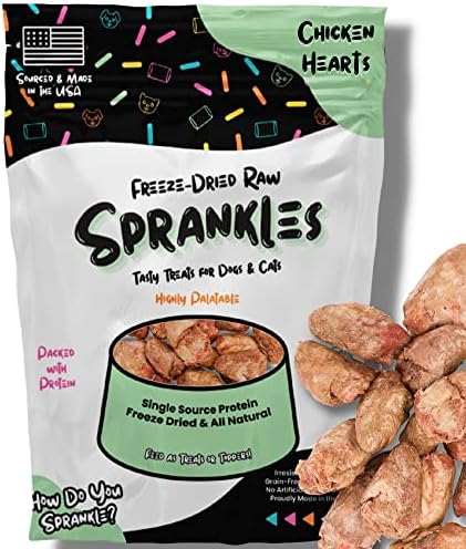  SPRANKLES Freeze Dried Chicken Liver Treats For Cats & Dogs - Single Ingredient All Natural Grain-Free, High Protein, Made In USA - Perfect For Training, Topper Or Snack (Chicken Liver, 6 Ounce)