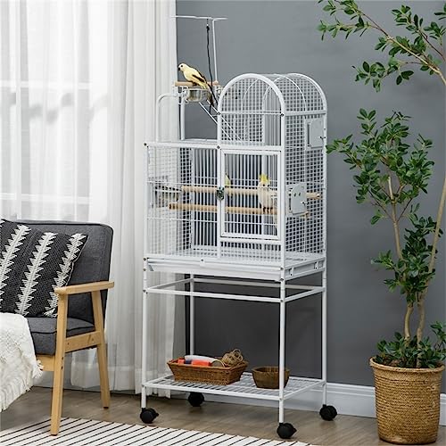  ACQUIRE 64" Bird Cage For Small To Medium Parrots, Cockatiels, Budgies, Lovebirds, With Rolling Stand