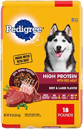  Pedigree High Protein Adult Dry Dog Food Chicken And Turkey Flavor Dog Kibble, 18 Lb. Bag